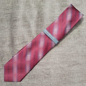 NWOT Perry Ellis Portfolio Red Stripe Tie 100% Silk